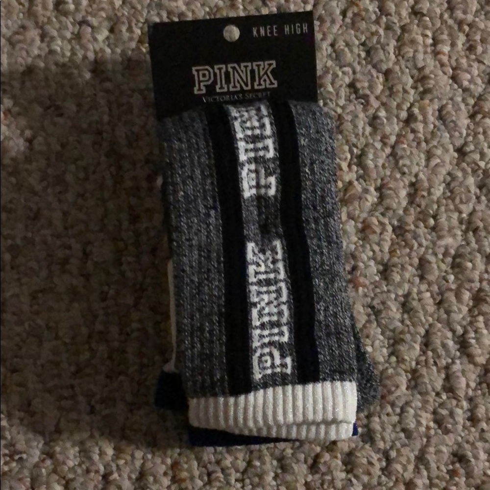 PINK knee high socks two pack, brand new!